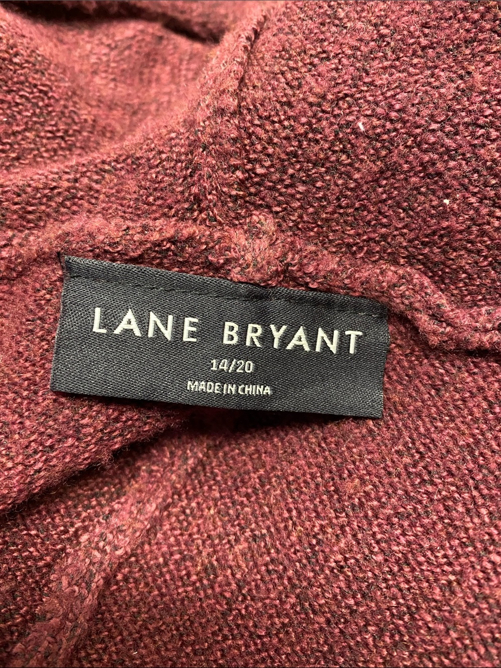 Lane Bryant Hooded Open-Front Poncho Jacket - Maroon - Picture 8 of 10